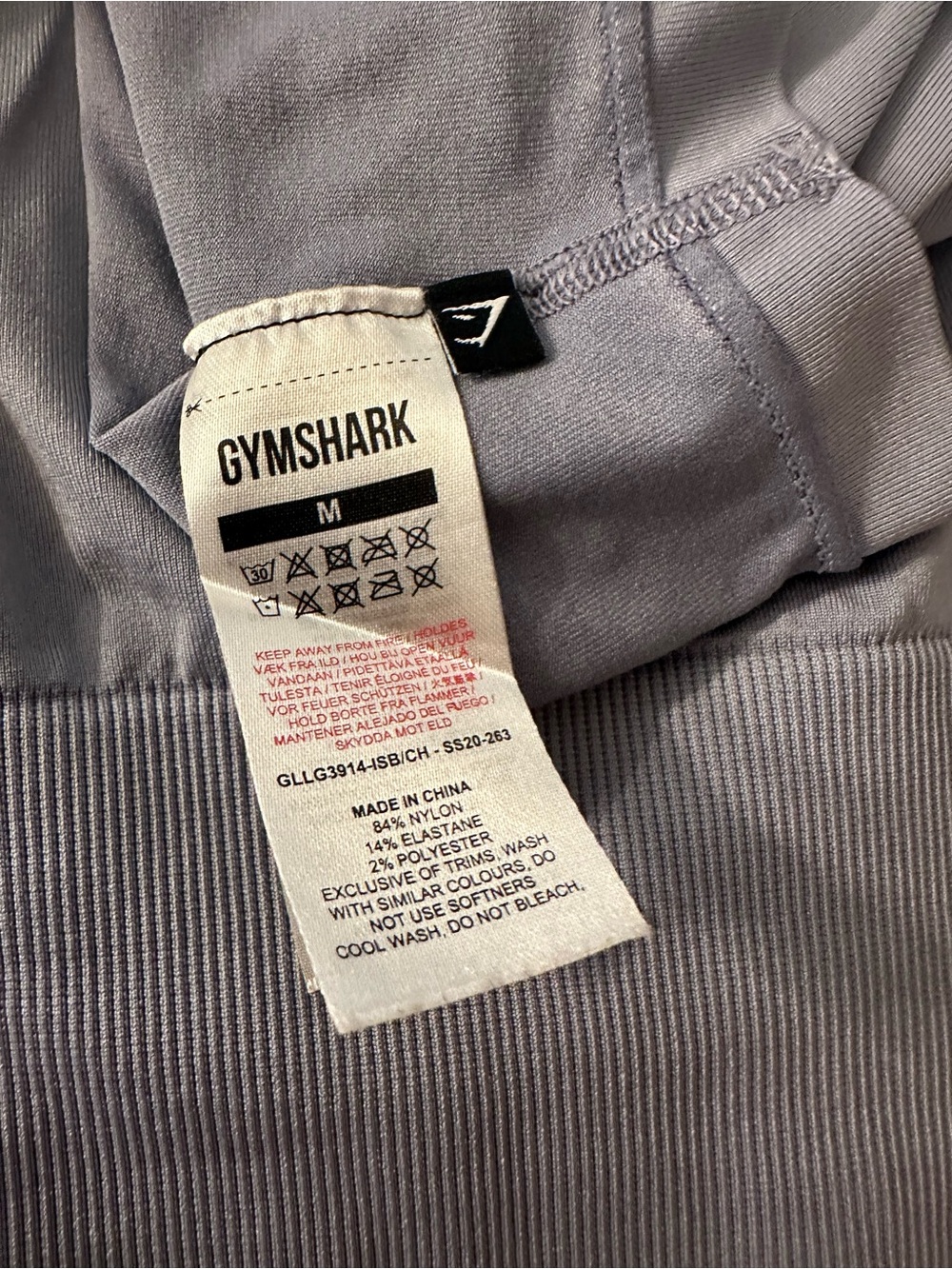 Gymshark Dusty Blue Leggings with Black Logo - Picture 4 of 6